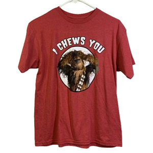 STAR WARS Red Chewbacca "I CHEWS YOU" Graphic T-Shirt‎